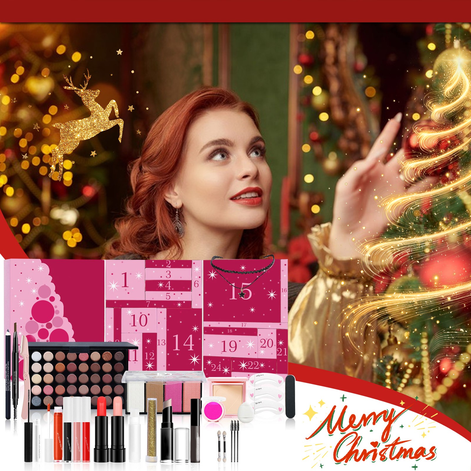 Beauty Makeup Advent Calendar - Kotak hadiah produk perawatan kulit 24