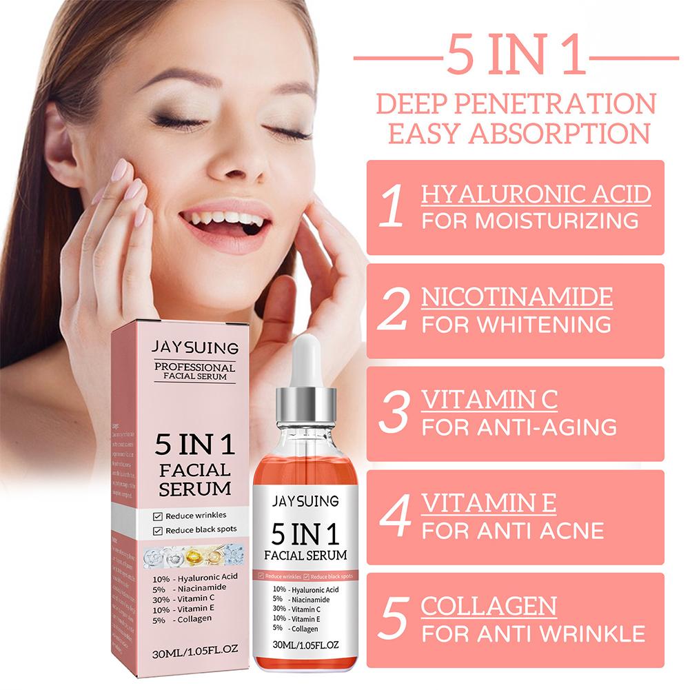 Serum Wajah 5-in-1 30ml-pelemb - Vitamin C Serum Face ulasan dan harga