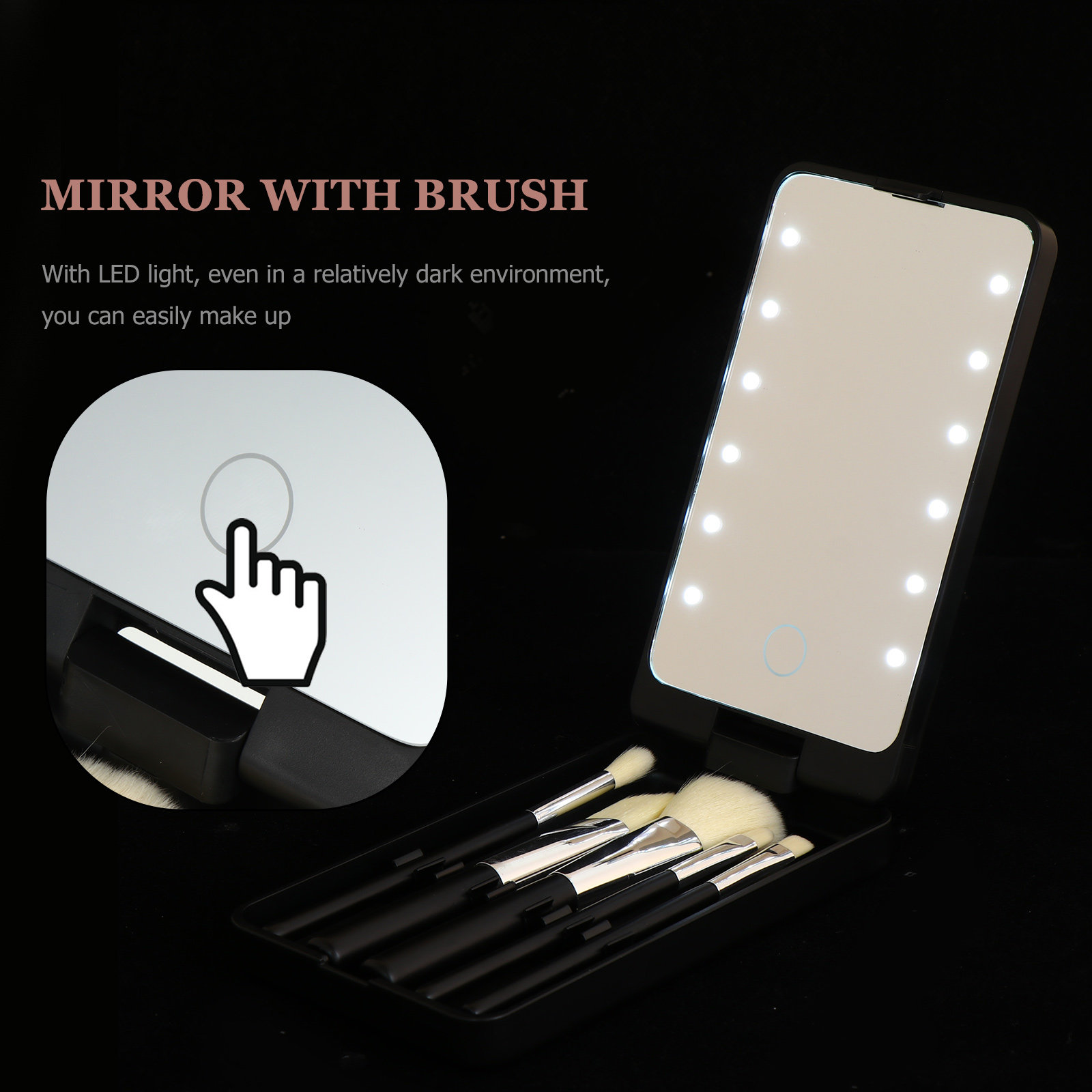 5Pcs Set Cermin Rias LED Lipat - Beauty Makeup Vanity Set ulasan dan harga
