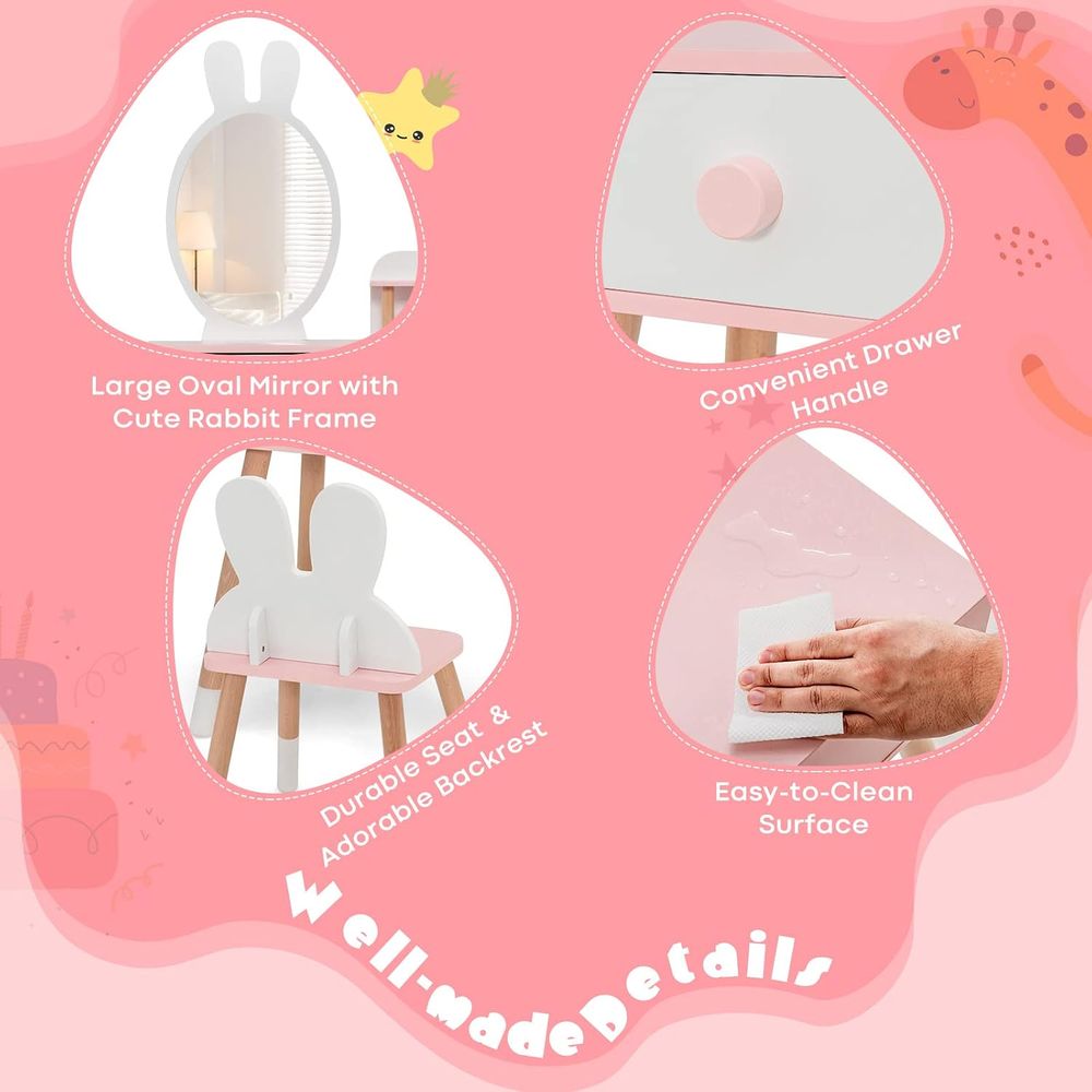 Meja Rias Anak EY Kids, Set Me - Beauty Makeup Vanity Set ulasan dan harga