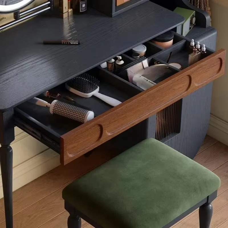 Meja Rias Hitam Italia dengan  - Beauty Makeup Vanity Set ulasan dan harga